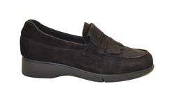 MOCASSINO COMFORT DONNA INGRASSATA NERO VELOUR